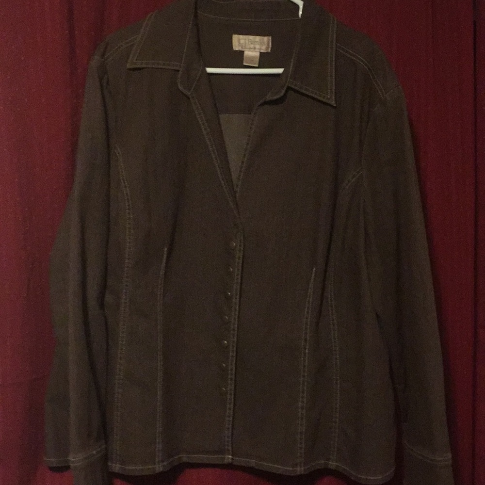 CJ Banks D Brown jacket with metal snaps